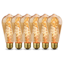 6 stuks Retro gloeilampen, gloeidraadampullen en spiraalvormige lampen