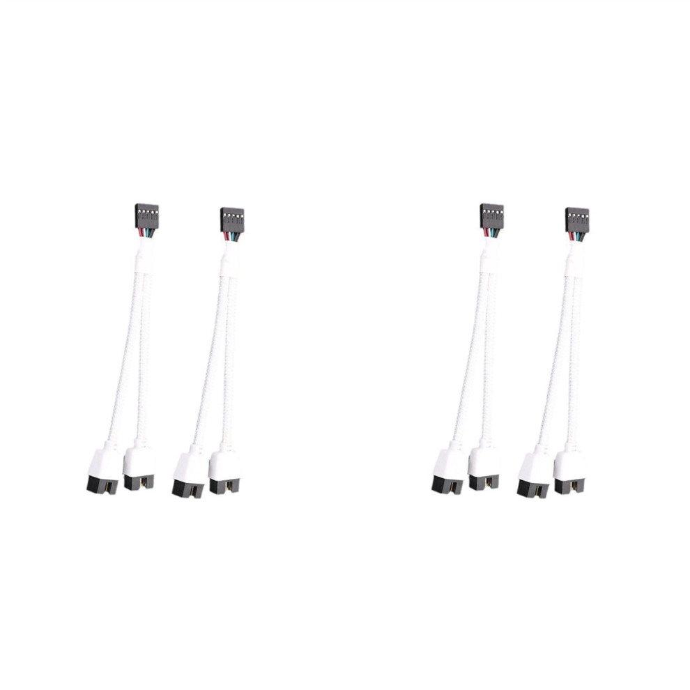 Computer Motherboard Usb 2.0 9Pin To Dual 9 Pin Extension Cable White 4712801418071