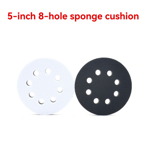5 Inch 8 Hole Hook & Loop Soft Sponge Foam Sanding Interface Pad 1