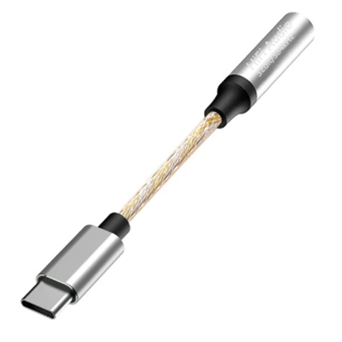 Amplificateur de casque USB-C vers 3,5 mm CX31993, interface audio argentée