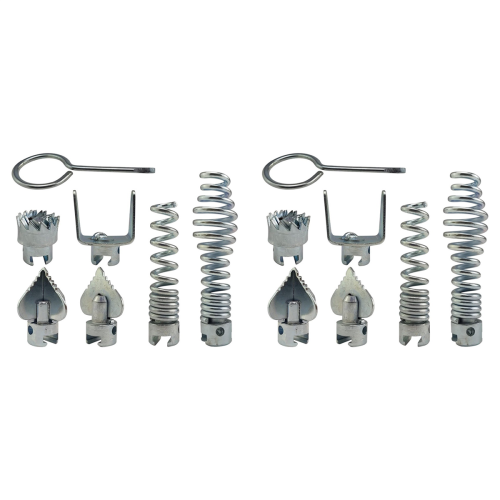 Conjunto de cabeça de corte combinada para limpeza de drenagem com trava automática