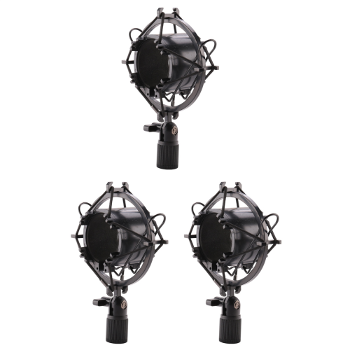 Load Mic Microfoon Shock Mount Clip Houder Stand Radio Zwart