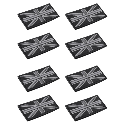 Jack UK -lippumerkkitarra 10cm x 5cm UUSI, (musta/harmaa)