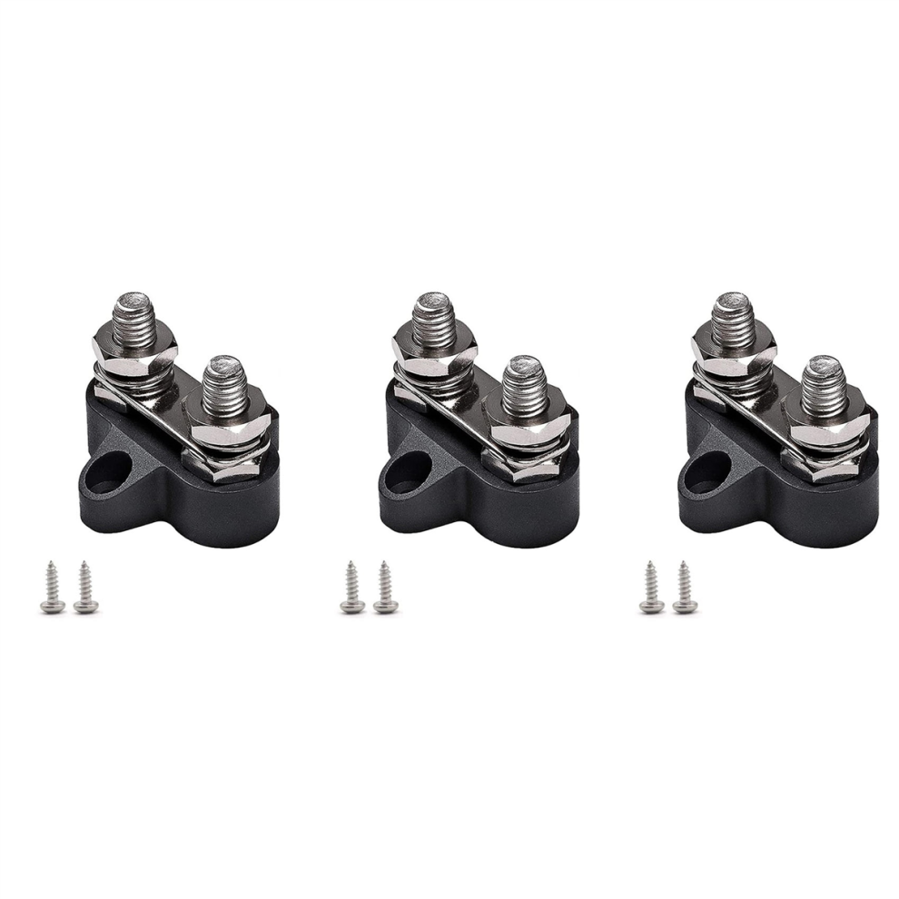 Junction Block Bus Bar Dual Heavy Duty Power Distribution Stud,Black 4712801495911