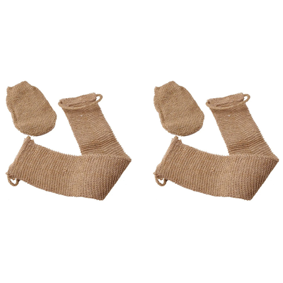 Ramie Bath Towel Shower Towel Back Body Exfoliating Belt Scrubber