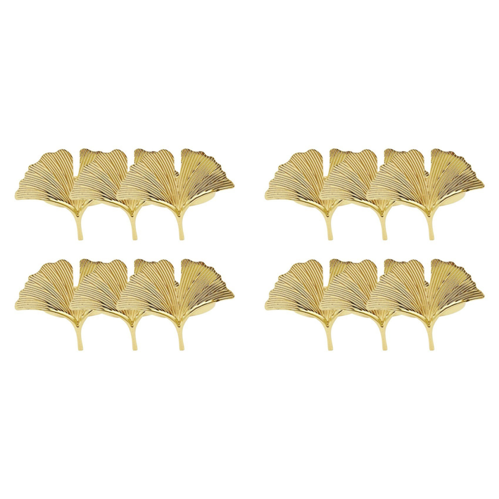 6 Pezzi Di Fibbia Per Portatovaglioli In Ginkgo Biloba Utilizzabili Per Banchetti Nuziali-image