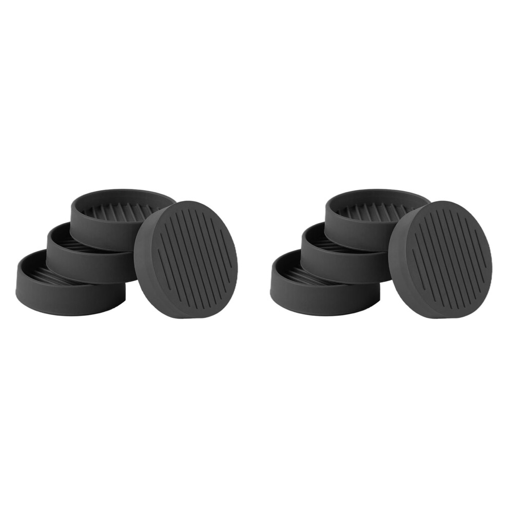4Pcs Round Rubber Furniture Caster Cups, Black 4712801461220