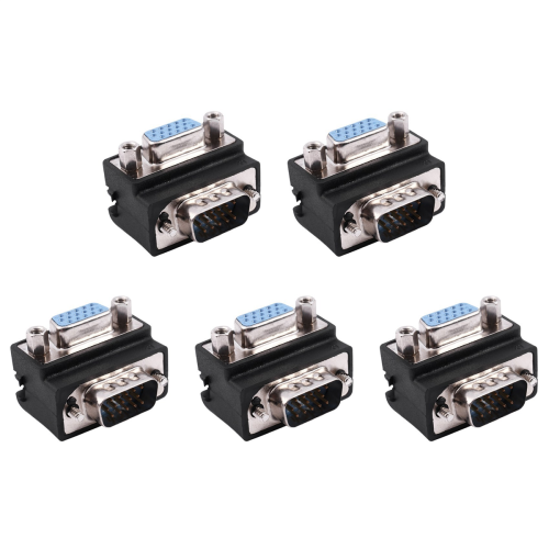 Adaptador VGA macho a hembra M/F en ángulo recto de 15 pines