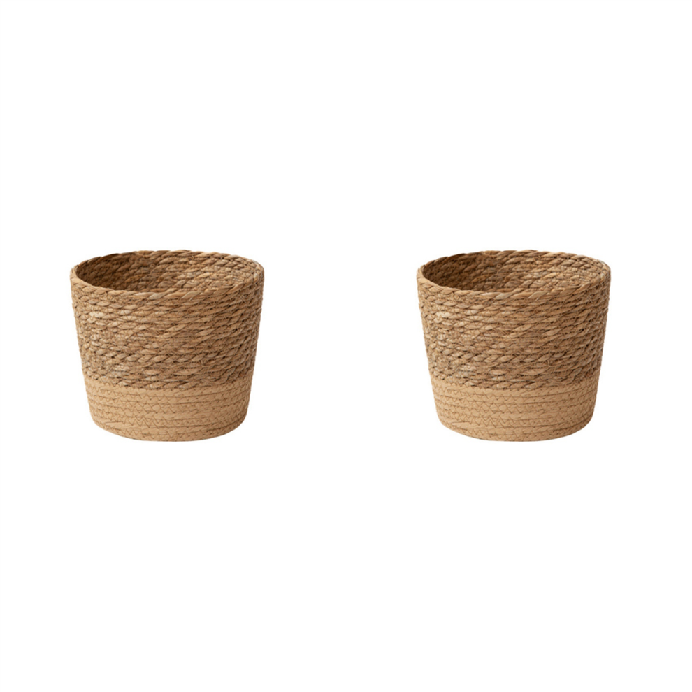 Straw Weaving Flower Plant Wicker Rattan Flowerpot Storage Basket S-image-OPC-PJ28THK-NEW