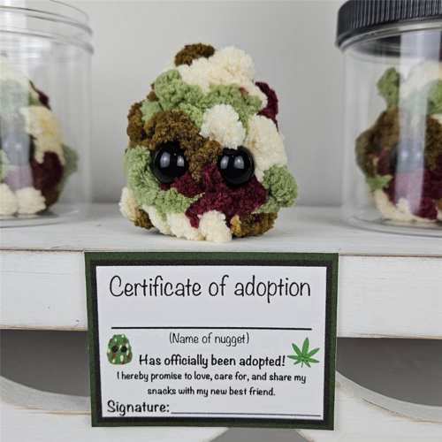 Adopt a Weed Plushie,Jar Funny Plush Desktop Accessories B 1