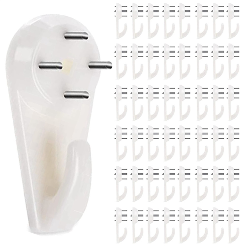 Stucco/Concrete Wall Hooks, No Damage Hook Hanging Kit, Set of 40