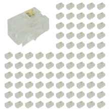 RJ9 4P4C Telefoon Jack Connector 50 unidades, Transparant