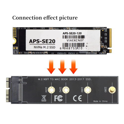 For Pro 2013-2017 to NVME M-Key M.2 Hard Drive Adapter 1