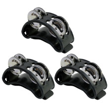 Powerful Sound Foot Tambourine Adjustable Foot Tambourines Black