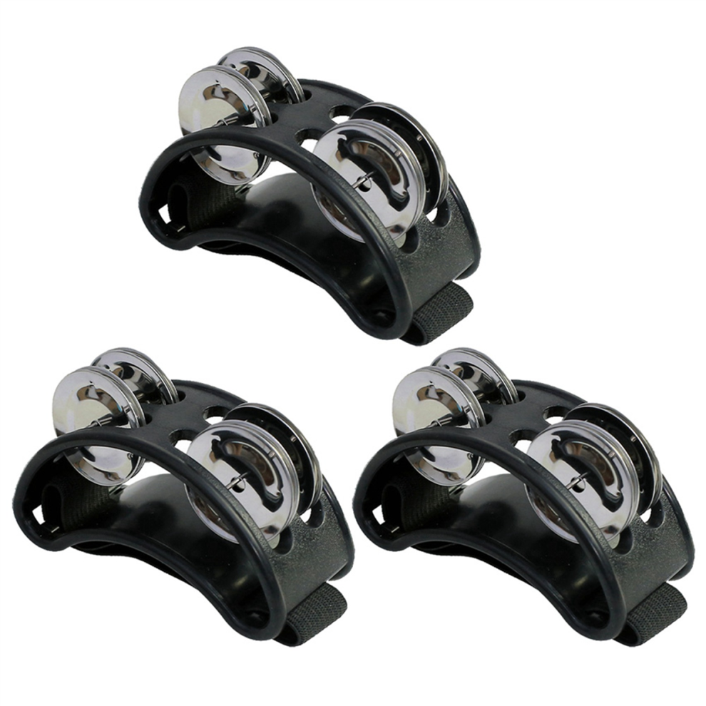 UmÃ¦rket Powerful Sound Foot Tambourine Adjustable Foot Tambourines Black