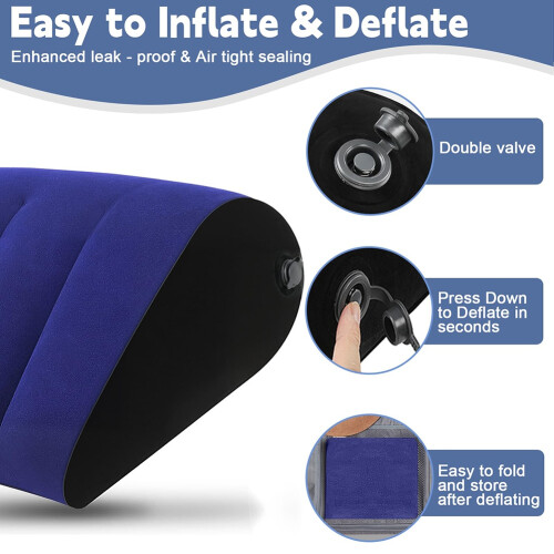 Inflatable Wedge Body Pillow for Sleeping,Leg Elevation,Trave 2