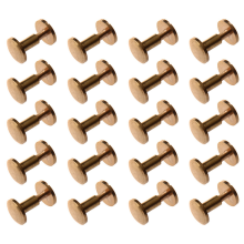 10x Parafuso de botão de latão sólido com prego, cinto de couro rebite 8 mm