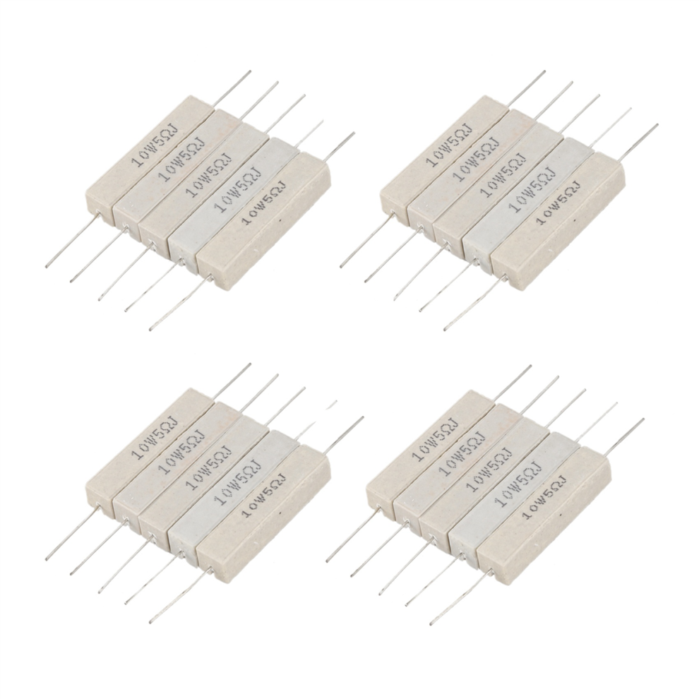 5Pcs Wirewound Ceramic Cement Resistor 5 Ohm 10W Watt 5% 4712801434880