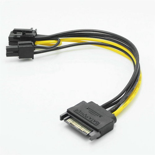 Καλώδιο τροφοδοσίας SATA 15Pin Male σε 8Pin (6+2) PCI-E για κάρτα γραφικών (1 τεμάχιο) 1