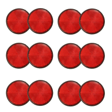peças Refletor Vermelho Redondo Universal para Motocicleta ATV 5,6 x 0,8 cm
