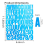 8 folhas de adesivos de letras e números de 1,5 polegadas, para scrapbooking, azul claro 2