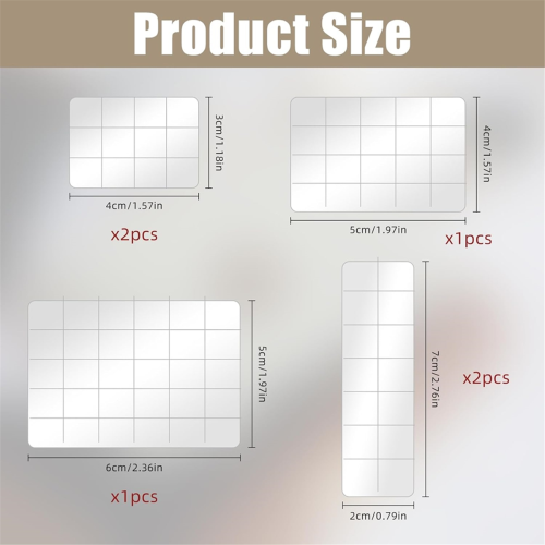 6PCS Acrylic Stamp Block, 4 Size Clear Stamp Blocks Decorative Stamps 1