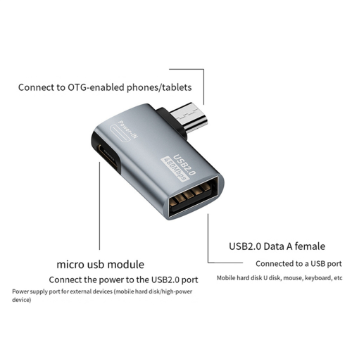4K OTG Cable Adapter Power Supply Micro-USB to USB (Right) 1
