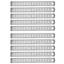 Régua de metal inoxidável de 15 cm e 6 polegadas, ferramenta de medição