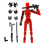Robot Action Figure, 3D Printed with Full Articulation Red 3