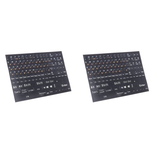 Adesivos para teclado russo com layout de letras, letras laranja