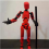 Robot Action Figure, 3D Printed with Full Articulation Red 4