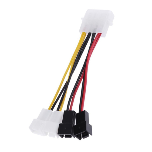 1Pcs 4-Pin Molex to 3-Pin Fan Power Cable Adapter Connector Cables 2