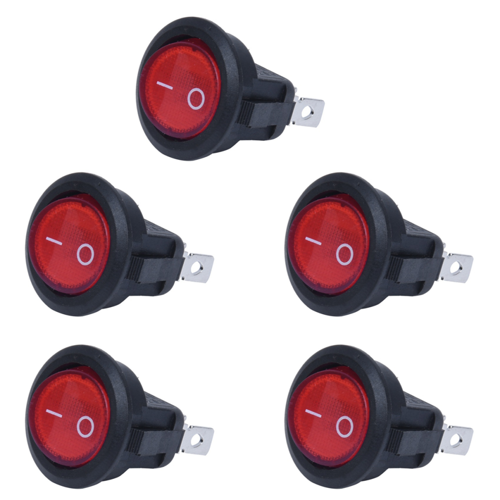 Interrupteur A Bascule Bipolaire On Off Rouge 3 Broches 220V 4712801427417