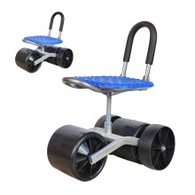 Rolling stool for garden cart, garden chair, rotatable 360 degrees, stool with wheels, sturdy, foldable, with adjustable height, work seats