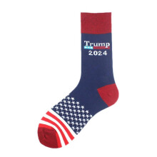 (E) 1Pair Donald Trump President 3D Fake Hair Socks Republican 2024 Novelty Gifts,100% New