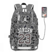(grey) Nba Jordan Backpack Bulls Backpack Casual Travel Basketball Sports Multifunctional School Bag A Style F-u