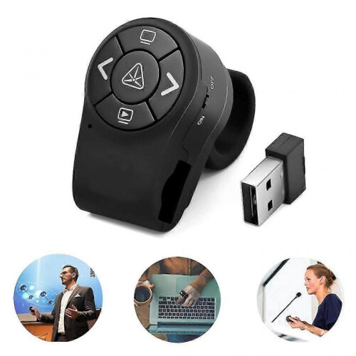 2.4ghz Wireless Presenter Finger Ring Presentation Remote for Powerpoint Slide 1