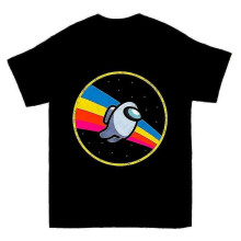 (M, black) Retro Space Flying T-shirt