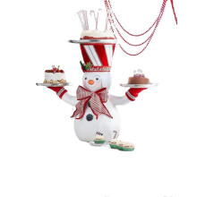 (A)Christmas snowman tray snack holder resin decoration, Christmas decoration gift