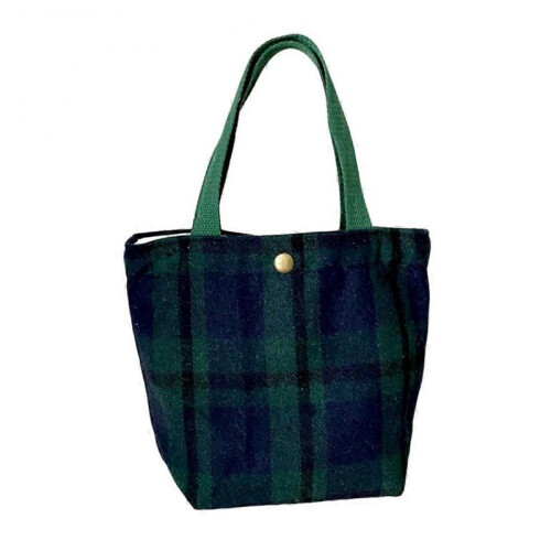 (Green) Simple Woolen Women Handbag Portable Multipurpose Hand Bag for Working Office