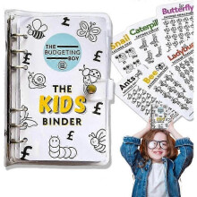 Kids Savings Binder, Money Savings Challenge Binder, A6 Money Saving Budget Binder with Cash Envelopes, Fun Cash Savings Binder