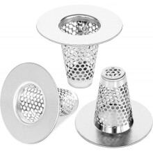 2025 Latest Model Bathroom sink drain filter set, stainless steel hair collector, tapered floor drain replacement, suitable for hole diameter 1.2