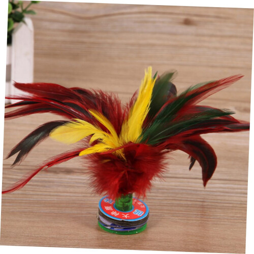 Rooster Feather Shuttlecock Badminton Birdies Colourful Elastic Plastic Base 2