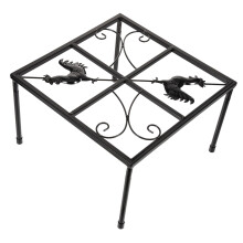Heated chicken drinker base, poultry drinker stand, feeder stand, black, iron