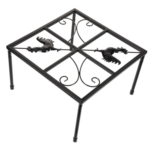 Heated chicken drinker base, poultry drinker stand, feeder stand, black, iron