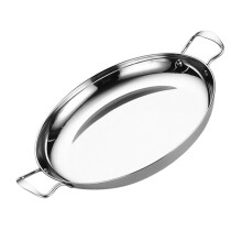 Stainless Steel Pot for Home Cooking Kitchen Frying Pan Induction Wok 24.5X24.5X3.8CM