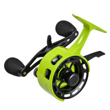 Online fishing reel  ice fishing reel, spool, highspeed ratio, aluminum star drag, olive green (lefthanded)