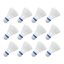 Interior Badminton Set, 12 Feather Shuttlecocks, 12 Nylon Balls for Training