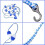 Preassembled rope for pools, buoyancy rope, pool rope Blue 3