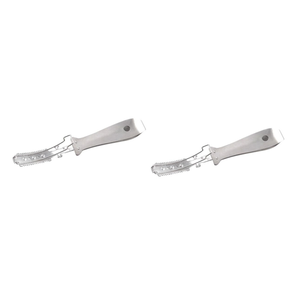 Pack of 2 Razor Pet Hair Tongs for Shaving Meat Hair Stainless Steel